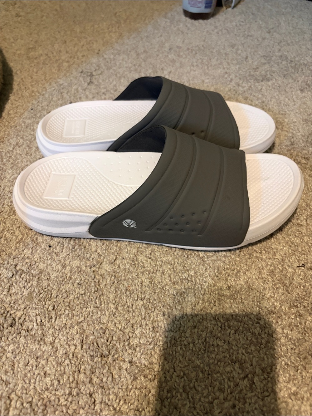 Men's Slide Sandals in Dark Gray with White Sole